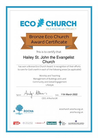 Eco Church Certificate