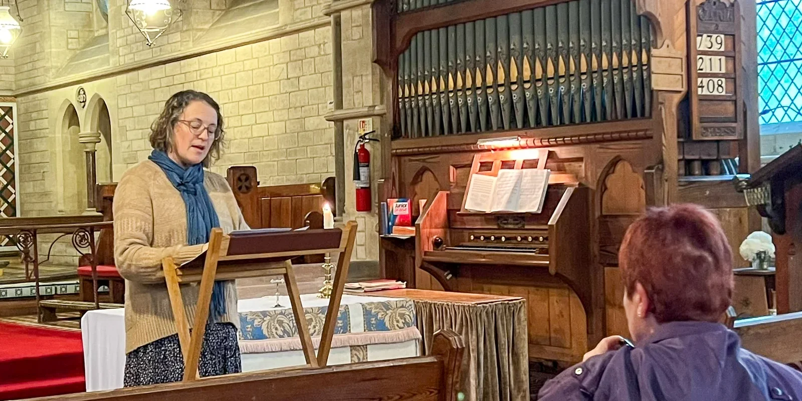 Preaching at a service at St John the Evangelist, Hailey