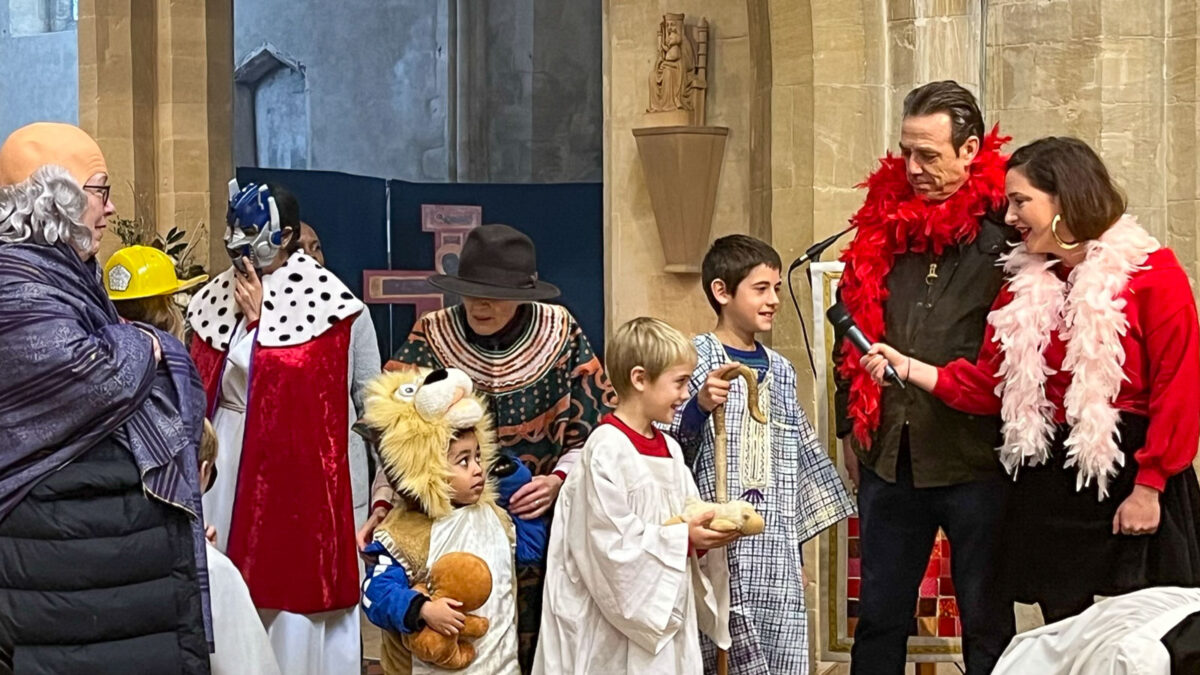 Children at a Christmas service
